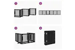Vidaxl Dog Gate With Door Foldable 6 Panels Black 300 Cm Poplar Wood Vidaxl Dog Gate With Door Foldable 6 Panels Black 300 Cm Poplar Wood