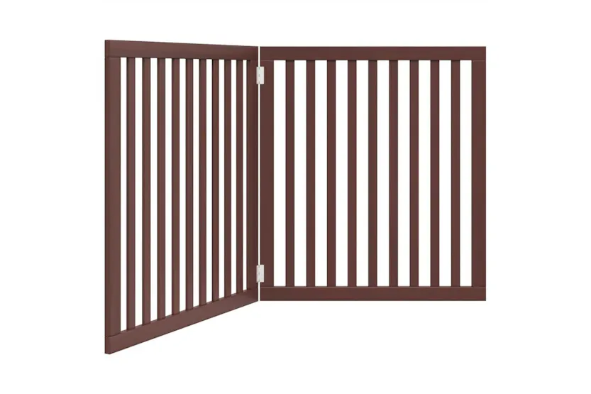 Vidaxl Dog Gate Foldable 2 Panels Brown 160 Cm Poplar Wood Vidaxl Dog Gate Foldable 2 Panels Brown 160 Cm Poplar Wood