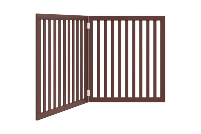Vidaxl Dog Gate Foldable 2 Panels Brown 160 Cm Poplar Wood Vidaxl Dog Gate Foldable 2 Panels Brown 160 Cm Poplar Wood