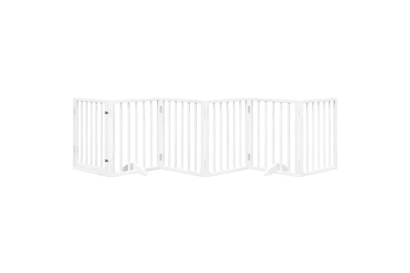 Vidaxl Dog Gate With Door Foldable 6 Panels White 300 Cm Poplar Wood Vidaxl Dog Gate With Door Foldable 6 Panels White 300 Cm Poplar Wood