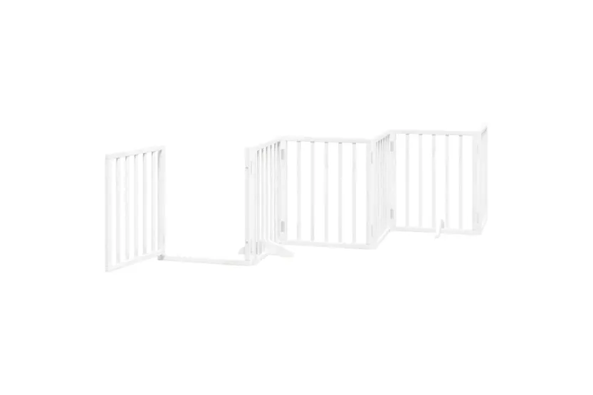 Vidaxl Dog Gate With Door Foldable 6 Panels White 300 Cm Poplar Wood Vidaxl Dog Gate With Door Foldable 6 Panels White 300 Cm Poplar Wood