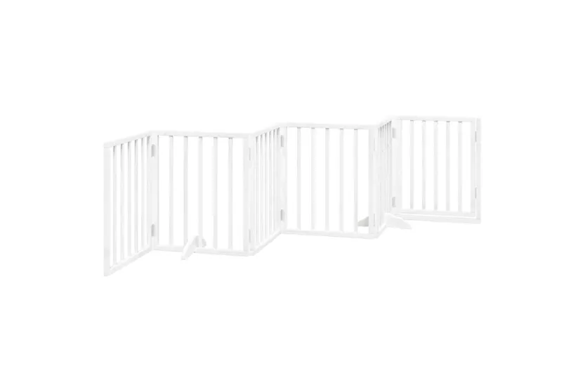 Vidaxl Dog Gate With Door Foldable 6 Panels White 300 Cm Poplar Wood Vidaxl Dog Gate With Door Foldable 6 Panels White 300 Cm Poplar Wood