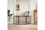 Vidaxl Dog Gate Foldable 3 Panels Black 150 Cm Poplar Wood Vidaxl Dog Gate Foldable 3 Panels Black 150 Cm Poplar Wood