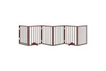 Vidaxl Dog Gate With Door Foldable 6 Panels Brown 300 Cm Poplar Wood Vidaxl Dog Gate With Door Foldable 6 Panels Brown 300 Cm Poplar Wood