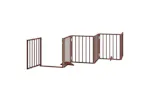 Vidaxl Dog Gate With Door Foldable 6 Panels Brown 300 Cm Poplar Wood Vidaxl Dog Gate With Door Foldable 6 Panels Brown 300 Cm Poplar Wood