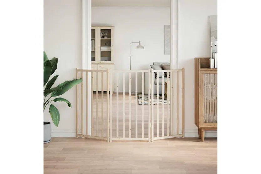 Vidaxl Dog Gate Foldable 3 Panels 150 Cm Solid Wood Fir Vidaxl Dog Gate Foldable 3 Panels 150 Cm Solid Wood Fir