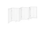 Vidaxl Dog Gate With Door Foldable 6 Panels White 300 Cm Solid Wood Fir Vidaxl Dog Gate With Door Foldable 6 Panels White 300 Cm Solid Wood Fir