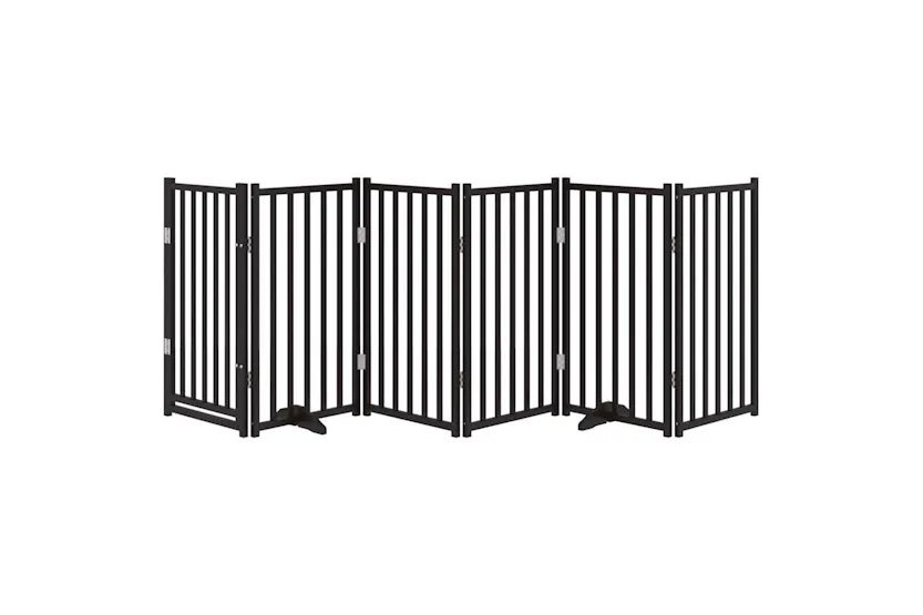 Vidaxl Dog Gate With Door Foldable 6 Panels Black 300 Cm Solid Wood Fir Vidaxl Dog Gate With Door Foldable 6 Panels Black 300 Cm Solid Wood Fir