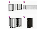 Vidaxl Dog Gate With Door Foldable 6 Panels Black 300 Cm Solid Wood Fir Vidaxl Dog Gate With Door Foldable 6 Panels Black 300 Cm Solid Wood Fir