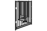 Vidaxl Dog Gate With Door Foldable 4 Panels Black 320 Cm Solid Wood Fir Vidaxl Dog Gate With Door Foldable 4 Panels Black 320 Cm Solid Wood Fir