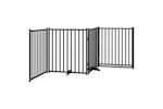 Vidaxl Dog Gate With Door Foldable 4 Panels Black 320 Cm Solid Wood Fir Vidaxl Dog Gate With Door Foldable 4 Panels Black 320 Cm Solid Wood Fir