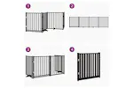 Vidaxl Dog Gate With Door Foldable 4 Panels Black 320 Cm Solid Wood Fir Vidaxl Dog Gate With Door Foldable 4 Panels Black 320 Cm Solid Wood Fir