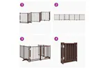 Vidaxl Dog Gate With Door Foldable 6 Panels Brown Oak 300 Cm Solid Wood Fir Vidaxl Dog Gate With Door Foldable 6 Panels Brown Oak 300 Cm Solid Wood Fir