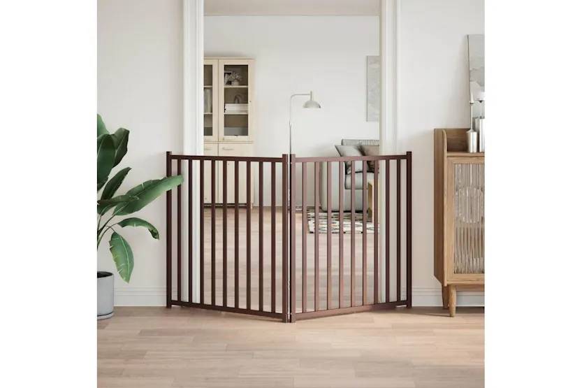 Vidaxl Dog Gate Foldable 2 Panels Brown Oak 160 Cm Solid Wood Fir Vidaxl Dog Gate Foldable 2 Panels Brown Oak 160 Cm Solid Wood Fir