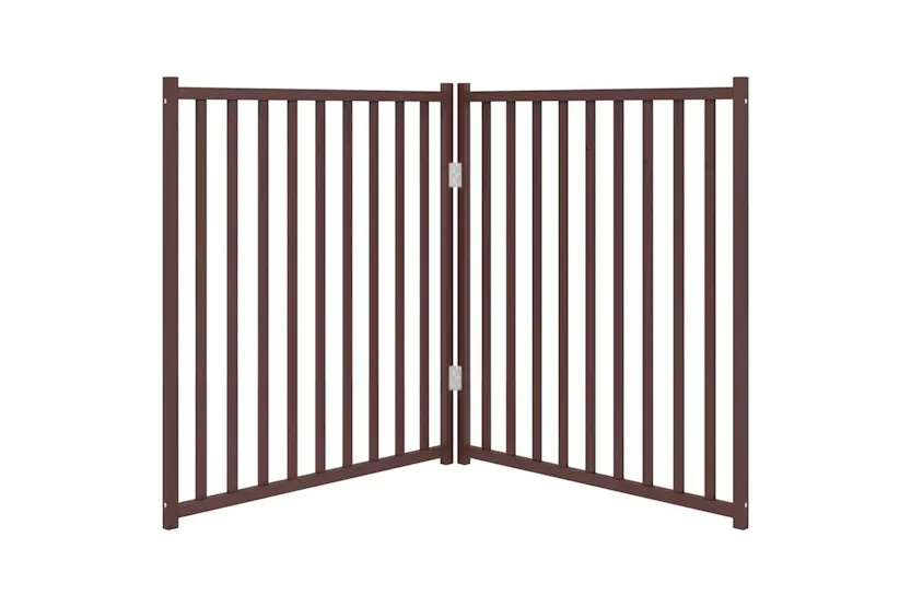 Vidaxl Dog Gate Foldable 2 Panels Brown Oak 160 Cm Solid Wood Fir Vidaxl Dog Gate Foldable 2 Panels Brown Oak 160 Cm Solid Wood Fir