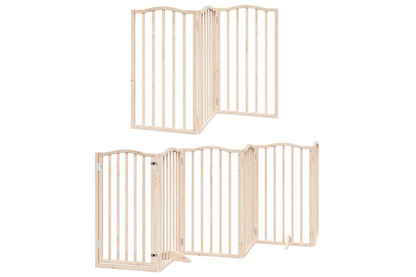 Vidaxl Dog Gate With Door Foldable 9 Panels 450 Cm Poplar Wood Vidaxl Dog Gate With Door Foldable 9 Panels 450 Cm Poplar Wood