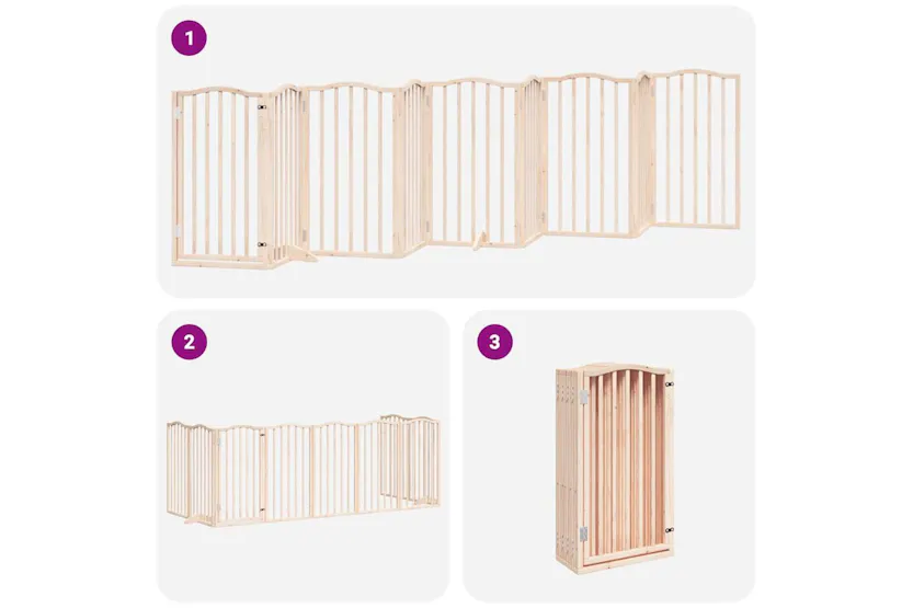 Vidaxl Dog Gate With Door Foldable 9 Panels 450 Cm Poplar Wood Vidaxl Dog Gate With Door Foldable 9 Panels 450 Cm Poplar Wood