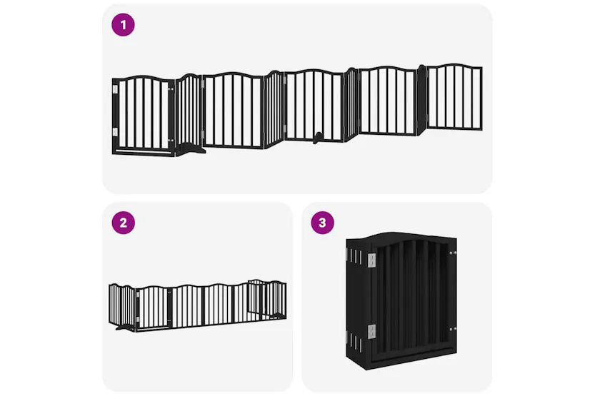 Vidaxl Dog Gate With Door Foldable 9 Panels Black 450 Cm Poplar Wood Vidaxl Dog Gate With Door Foldable 9 Panels Black 450 Cm Poplar Wood