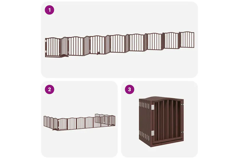 Vidaxl Dog Gate With Door Foldable 15 Panels Brown 750 Cm Poplar Wood Vidaxl Dog Gate With Door Foldable 15 Panels Brown 750 Cm Poplar Wood
