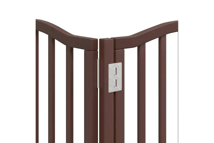 Vidaxl Dog Gate With Door Foldable 15 Panels Brown 750 Cm Poplar Wood Vidaxl Dog Gate With Door Foldable 15 Panels Brown 750 Cm Poplar Wood