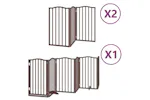 Vidaxl Dog Gate With Door Foldable 12 Panels Brown 600 Cm Poplar Wood Vidaxl Dog Gate With Door Foldable 12 Panels Brown 600 Cm Poplar Wood