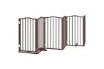 Vidaxl Dog Gate With Door Foldable 12 Panels Brown 600 Cm Poplar Wood Vidaxl Dog Gate With Door Foldable 12 Panels Brown 600 Cm Poplar Wood