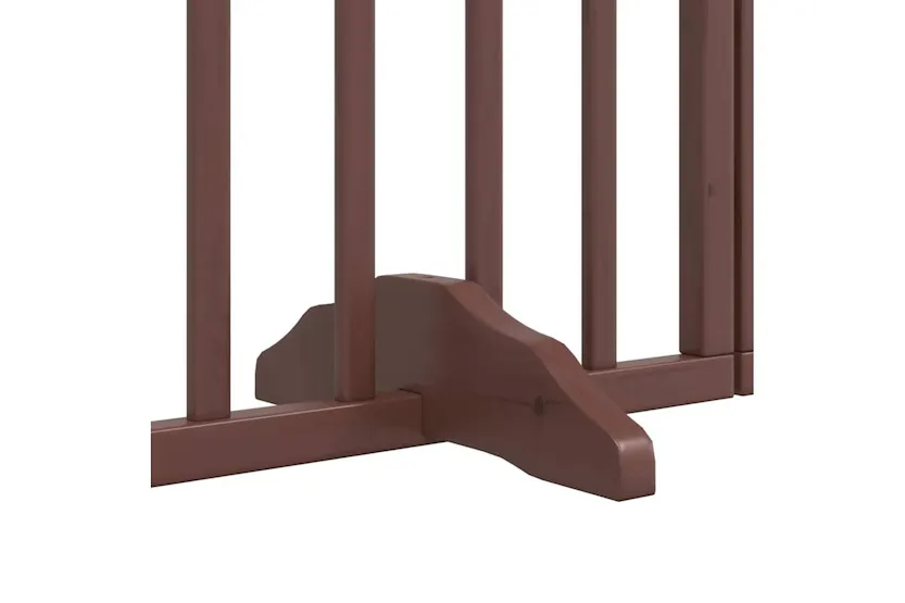 Vidaxl Dog Gate With Door Foldable 12 Panels Brown 600 Cm Poplar Wood Vidaxl Dog Gate With Door Foldable 12 Panels Brown 600 Cm Poplar Wood