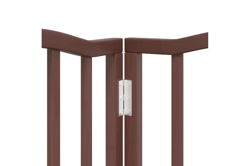Vidaxl Dog Gate With Door Foldable 12 Panels Brown 600 Cm Poplar Wood Vidaxl Dog Gate With Door Foldable 12 Panels Brown 600 Cm Poplar Wood
