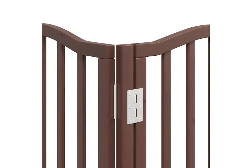 Vidaxl Dog Gate With Door Foldable 12 Panels Brown 600 Cm Poplar Wood Vidaxl Dog Gate With Door Foldable 12 Panels Brown 600 Cm Poplar Wood