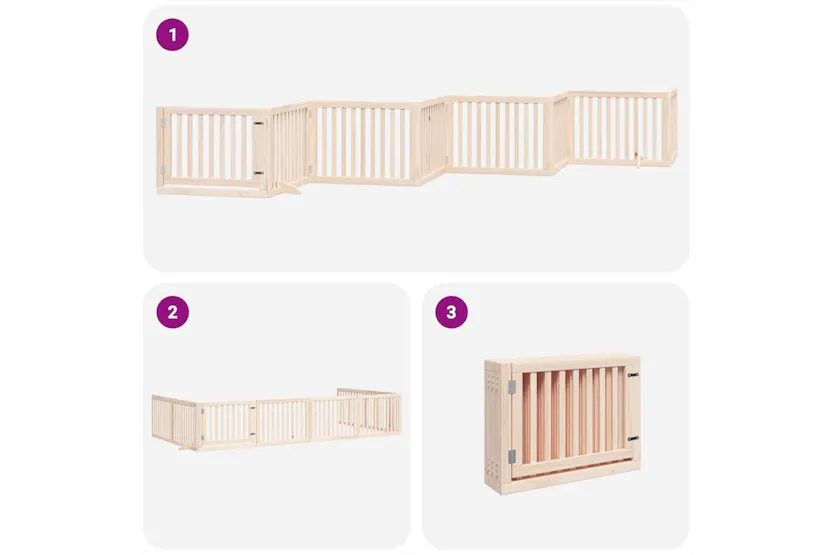 Vidaxl Dog Gate With Door Foldable 8 Panels 640 Cm Poplar Wood Vidaxl Dog Gate With Door Foldable 8 Panels 640 Cm Poplar Wood