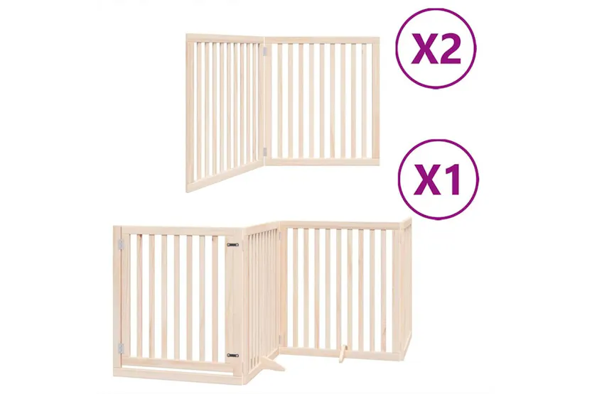 Vidaxl Dog Gate With Door Foldable 8 Panels 640 Cm Poplar Wood Vidaxl Dog Gate With Door Foldable 8 Panels 640 Cm Poplar Wood