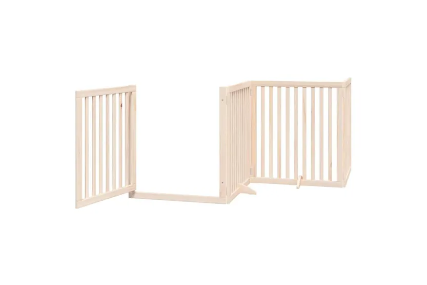 Vidaxl Dog Gate With Door Foldable 8 Panels 640 Cm Poplar Wood Vidaxl Dog Gate With Door Foldable 8 Panels 640 Cm Poplar Wood