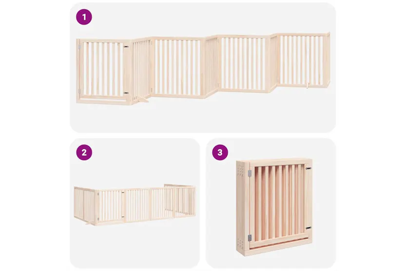 Vidaxl Dog Gate With Door Foldable 8 Panels 640 Cm Poplar Wood Vidaxl Dog Gate With Door Foldable 8 Panels 640 Cm Poplar Wood