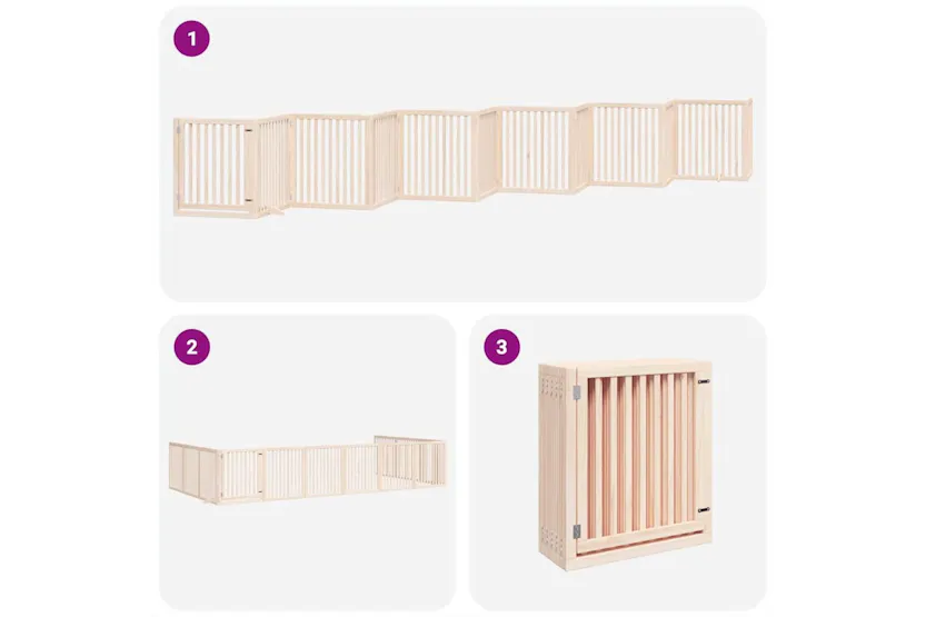 Vidaxl Dog Gate With Door Foldable 12 Panels 960 Cm Poplar Wood Vidaxl Dog Gate With Door Foldable 12 Panels 960 Cm Poplar Wood