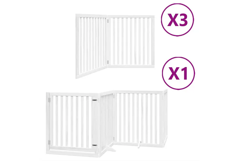 Vidaxl Dog Gate With Door Foldable 10 Panels White 800 Cm Poplar Wood Vidaxl Dog Gate With Door Foldable 10 Panels White 800 Cm Poplar Wood
