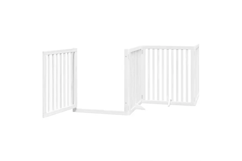 Vidaxl Dog Gate With Door Foldable 10 Panels White 800 Cm Poplar Wood Vidaxl Dog Gate With Door Foldable 10 Panels White 800 Cm Poplar Wood