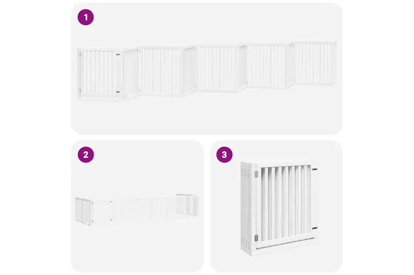 Vidaxl Dog Gate With Door Foldable 10 Panels White 800 Cm Poplar Wood Vidaxl Dog Gate With Door Foldable 10 Panels White 800 Cm Poplar Wood