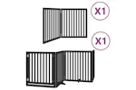 Vidaxl Dog Gate With Door Foldable 6 Panels Black 480 Cm Poplar Wood Vidaxl Dog Gate With Door Foldable 6 Panels Black 480 Cm Poplar Wood