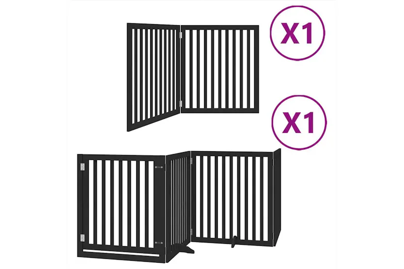 Vidaxl Dog Gate With Door Foldable 6 Panels Black 480 Cm Poplar Wood Vidaxl Dog Gate With Door Foldable 6 Panels Black 480 Cm Poplar Wood