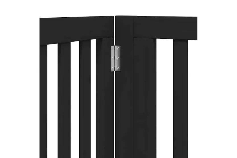 Vidaxl Dog Gate With Door Foldable 6 Panels Black 480 Cm Poplar Wood Vidaxl Dog Gate With Door Foldable 6 Panels Black 480 Cm Poplar Wood