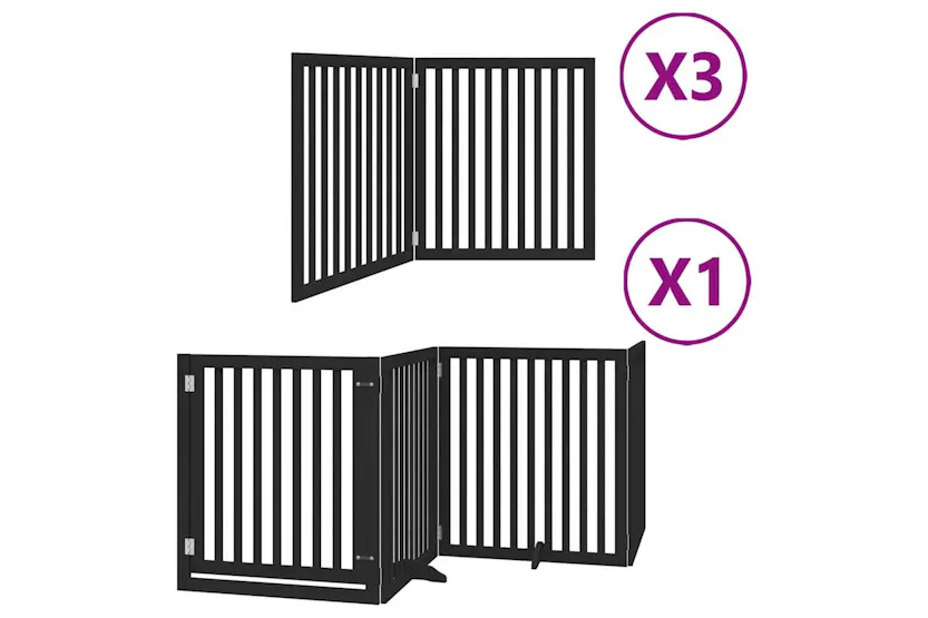 Vidaxl Dog Gate With Door Foldable 10 Panels Black 800 Cm Poplar Wood Vidaxl Dog Gate With Door Foldable 10 Panels Black 800 Cm Poplar Wood