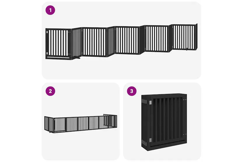 Vidaxl Dog Gate With Door Foldable 10 Panels Black 800 Cm Poplar Wood Vidaxl Dog Gate With Door Foldable 10 Panels Black 800 Cm Poplar Wood