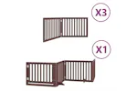 Vidaxl Dog Gate With Door Foldable 10 Panels Brown 800 Cm Poplar Wood Vidaxl Dog Gate With Door Foldable 10 Panels Brown 800 Cm Poplar Wood