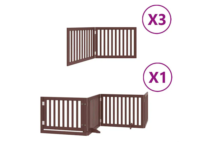 Vidaxl Dog Gate With Door Foldable 10 Panels Brown 800 Cm Poplar Wood Vidaxl Dog Gate With Door Foldable 10 Panels Brown 800 Cm Poplar Wood