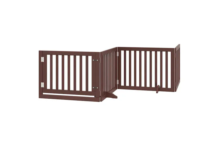 Vidaxl Dog Gate With Door Foldable 10 Panels Brown 800 Cm Poplar Wood Vidaxl Dog Gate With Door Foldable 10 Panels Brown 800 Cm Poplar Wood