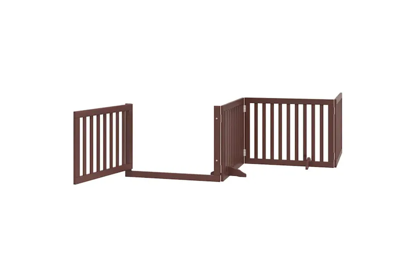 Vidaxl Dog Gate With Door Foldable 10 Panels Brown 800 Cm Poplar Wood Vidaxl Dog Gate With Door Foldable 10 Panels Brown 800 Cm Poplar Wood