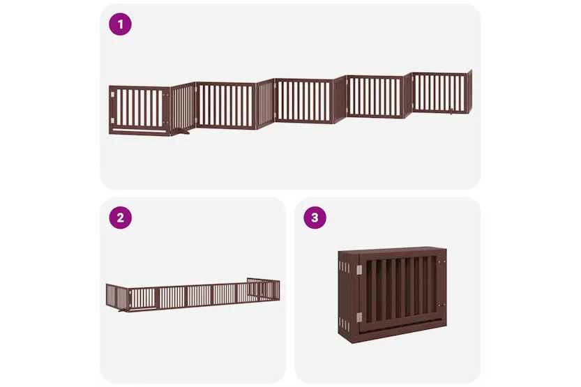 Vidaxl Dog Gate With Door Foldable 10 Panels Brown 800 Cm Poplar Wood Vidaxl Dog Gate With Door Foldable 10 Panels Brown 800 Cm Poplar Wood