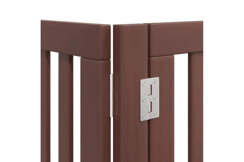 Vidaxl Dog Gate With Door Foldable 10 Panels Brown 800 Cm Poplar Wood Vidaxl Dog Gate With Door Foldable 10 Panels Brown 800 Cm Poplar Wood