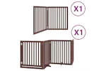 Vidaxl Dog Gate With Door Foldable 6 Panels Brown 480 Cm Poplar Wood Vidaxl Dog Gate With Door Foldable 6 Panels Brown 480 Cm Poplar Wood