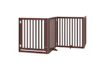 Vidaxl Dog Gate With Door Foldable 6 Panels Brown 480 Cm Poplar Wood Vidaxl Dog Gate With Door Foldable 6 Panels Brown 480 Cm Poplar Wood